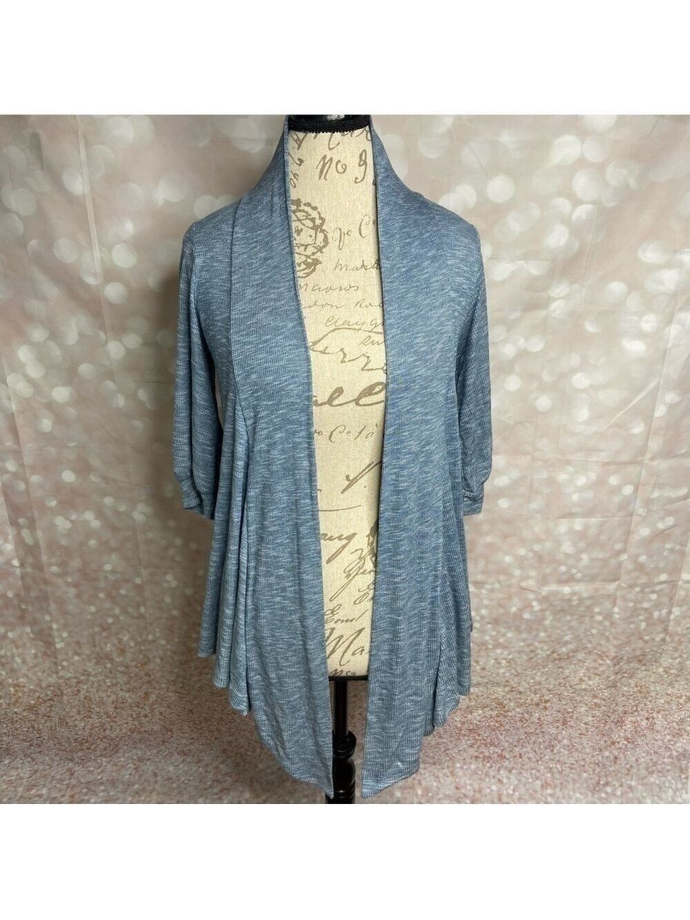 Happening In The Present Lightweight Open Cardigan Blue Medium